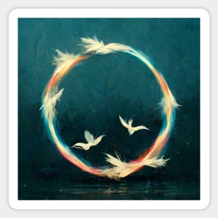 Infinity symbol formed by birds Sticker